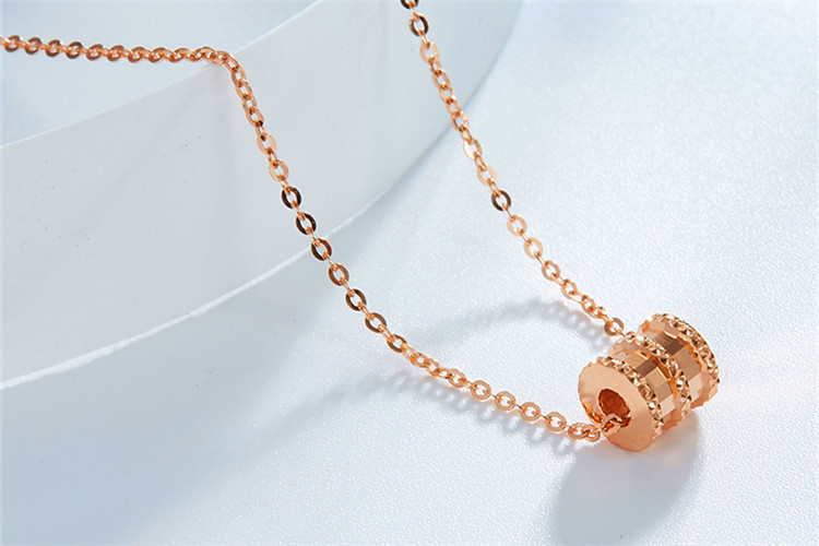 Xiao Man Waist Necklace Instagram Popular Creative Fashion Creative Design Rose Gold Circular Necklace Jewelry Wholesale Supply-1