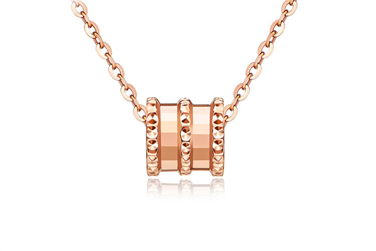 Xiao Man Waist Necklace Instagram Popular Creative Fashion Creative Design Rose Gold Circular Necklace Jewelry Wholesale Supply-1