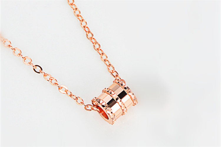 Xiao Man Waist Necklace Instagram Popular Creative Fashion Creative Design Rose Gold Circular Necklace Jewelry Wholesale Supply-1