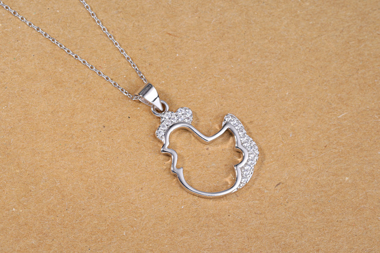 Zirconium stone chicken necklace, ethnic style, personality, temperament, forest style short zodiac chicken pendant, collarbone chain, wholesale supply-2