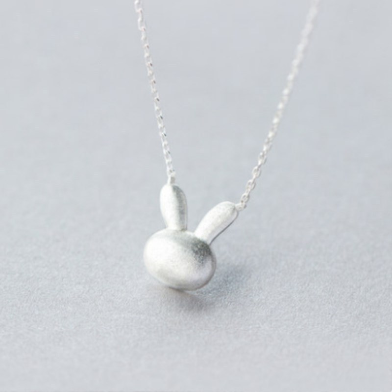 Sweet rabbit necklace INS student internet celebrity personality temperament cool style silver plated animal shaped collarbone chain wholesale-1