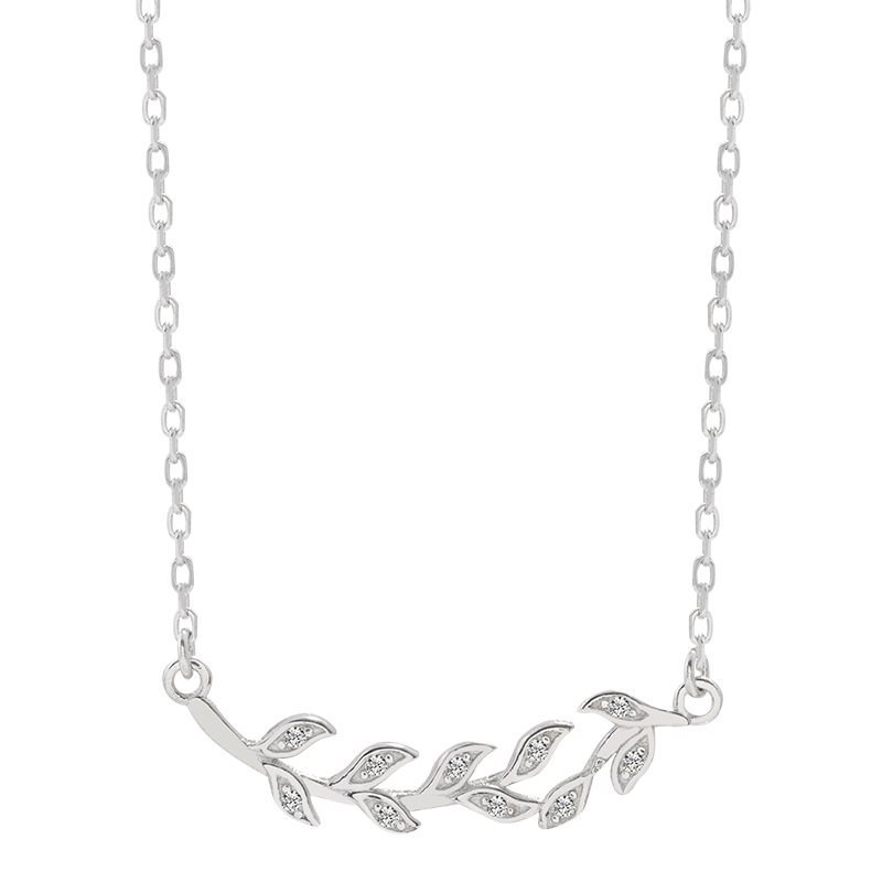 Olive Branch Necklace, Personalized Forest Style, Fresh and Elegant, Set with Zircon Leaves, Collar Chain, Cross border E-commerce Supply-1