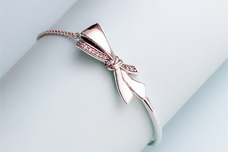 Elegant Bow Bracelet INS Fashionable and Personalized Zircon Rose Gold Bow Bracelet E-commerce Supply-1 Elegant Bow Bracelet INS Fashionable and Personalized Zircon Rose Gold Bow Bracelet E-commerce Supply-1