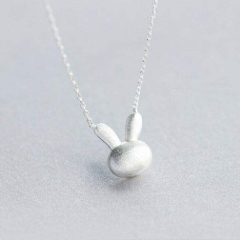 Sweet rabbit necklace INS student internet celebrity personality temperament cool style silver plated animal shaped collarbone chain wholesale-1