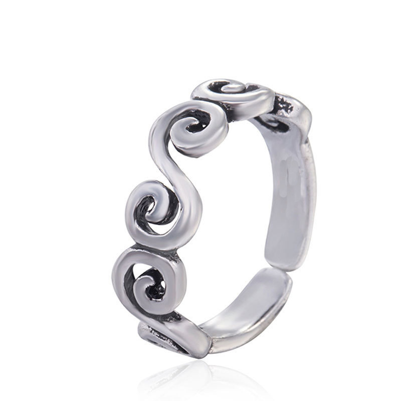 Auspicious Cloud Pattern Ring, Japanese and Korean Trendy Students, Personalized Old and Creative Geometric Pattern Open Ring Manufacturer\'s Supply-1 Auspicious Cloud Pattern Ring, Japanese and Korean Trendy Students, Personalized Old and Creative Geometric Pattern Open Ring Manufacturer\'s Supply-1