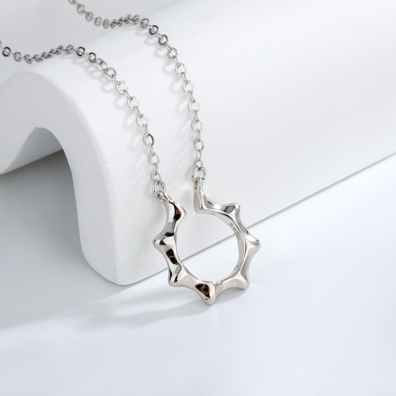 Creative Geometry Diamond Necklace Korean Version Fashion Commuting Trendy Style Style Sun Collar Chain Jewelry Foreign Trade Source-1