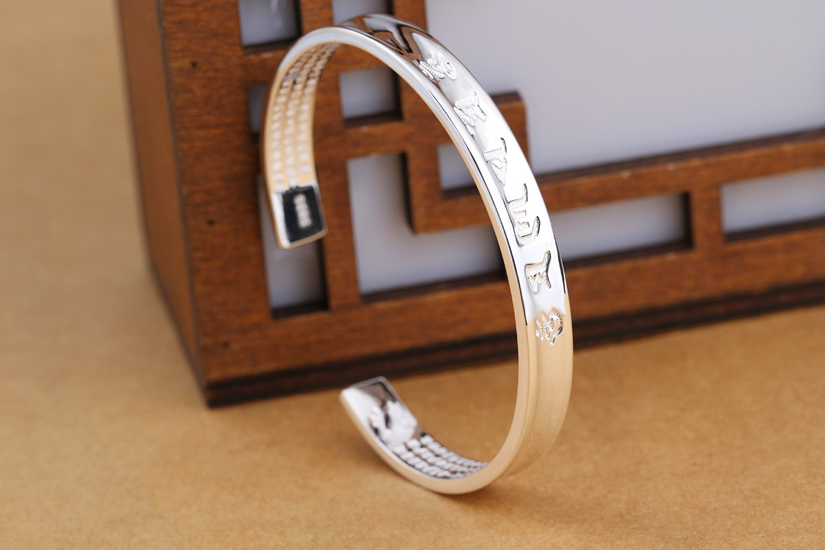 Personalized vintage women\'s bracelet plated with S925 Thai silver temperament auspicious pattern bracelet, gift source wholesale-3 Personalized vintage women\'s bracelet plated with S925 Thai silver temperament auspicious pattern bracelet, gift source wholesale-3