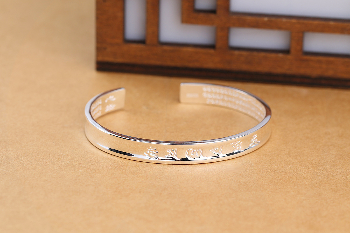 Personalized vintage women\'s bracelet plated with S925 Thai silver temperament auspicious pattern bracelet, gift source wholesale-1 Personalized vintage women\'s bracelet plated with S925 Thai silver temperament auspicious pattern bracelet, gift source wholesale-1