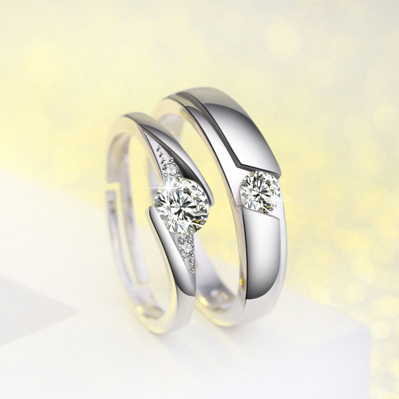 Creative Geometry Ring, Handong Gate, Personalized, Versatile, Fashionable, Zircon Inlaid Couple Ring, Cross border E-commerce Source-2