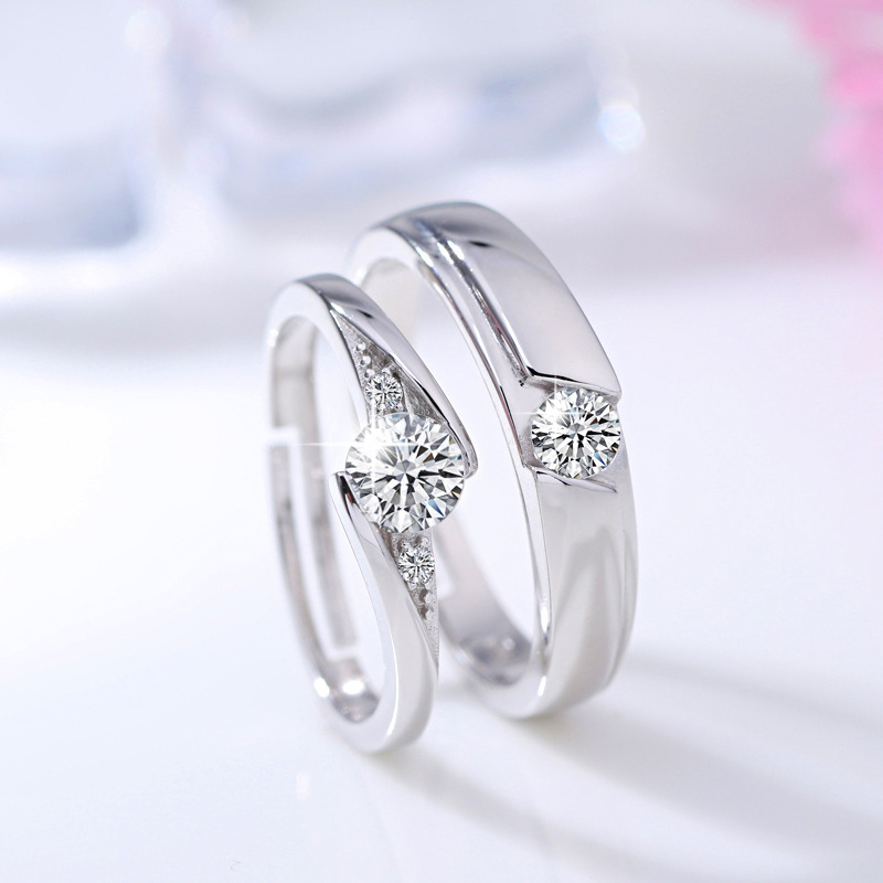 Creative Geometry Ring, Handong Gate, Personalized, Versatile, Fashionable, Zircon Inlaid Couple Ring, Cross border E-commerce Source-1