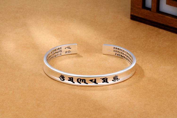 Personalized vintage women\'s bracelet plated with S925 Thai silver temperament auspicious pattern bracelet, gift source wholesale-1 Personalized vintage women\'s bracelet plated with S925 Thai silver temperament auspicious pattern bracelet, gift source wholesale-1