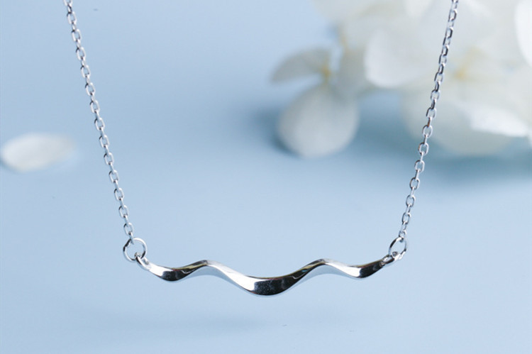 Simple wave collarbone chain, Japanese and Korean INS, personalized sweet temperament, creative coastline wave necklace, foreign trade source-1