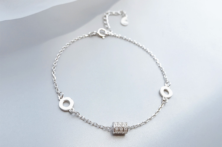 Zircon inlaid small waist bracelet with temperament and personality, student forest style design, cylindrical lucky bracelet, e-commerce source-1