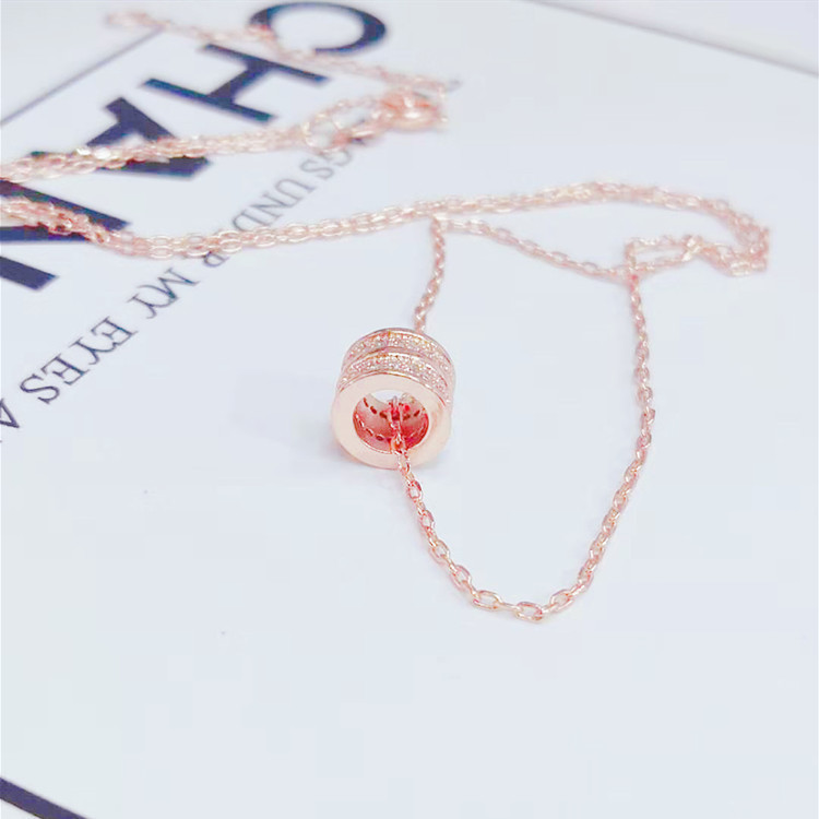Zircon inlaid small waist necklace with personality, student temperament, simple design, lucky collarbone chain, gift wholesale-2