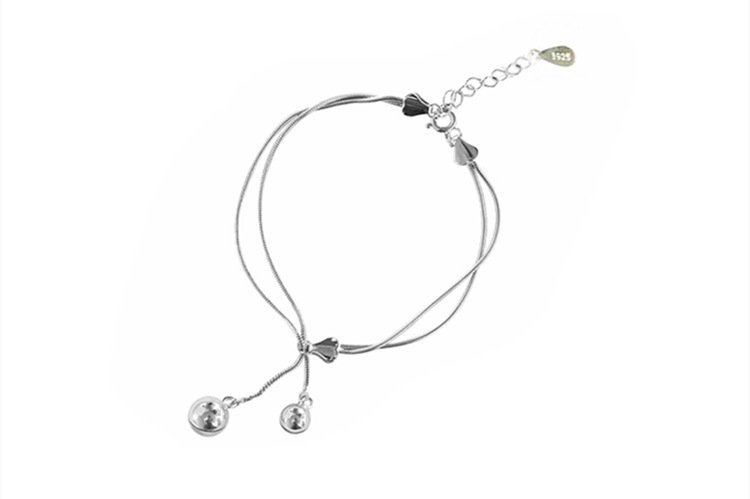 Sweet round bell bracelet INS personalized forest style small fresh temperament tassel double-layer snake bone chain bracelet wholesale-1
