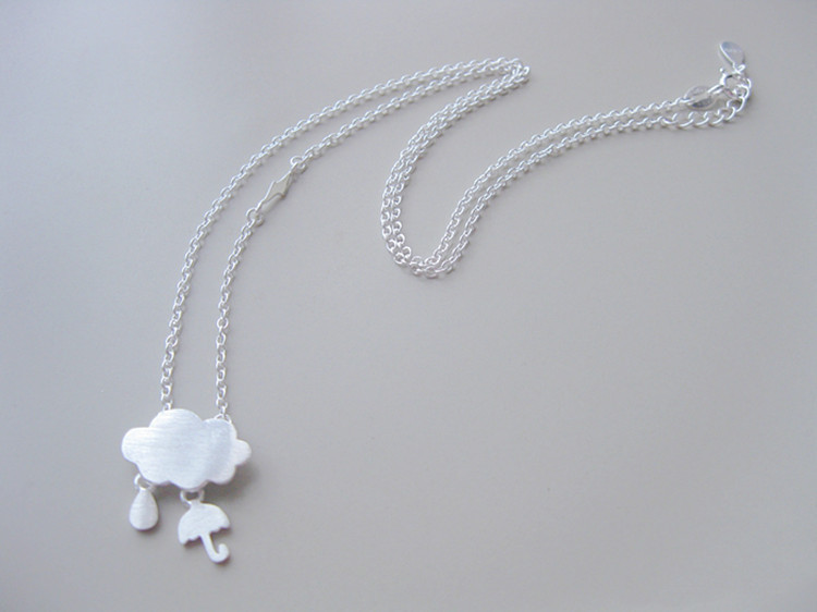 Cloud Umbrella Necklace INS Fashion Forest Style Personalized Student Internet Celebrity Cold Wind Creative Raindrop Cloud Collarbone Chain-1