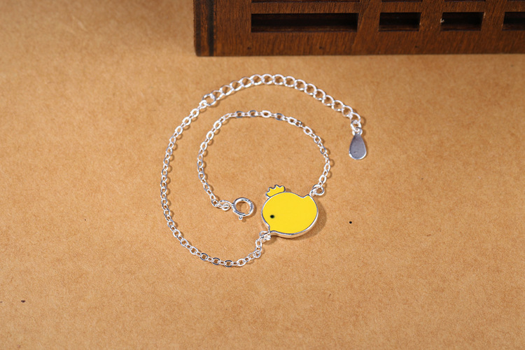 Cute little yellow chicken bracelet, fresh and elegant, student art versatile mini chicken bracelet, zodiac year accessory-1