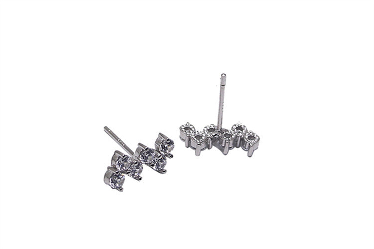 Zircon inlaid wave earrings INS Han Dong Gate women\'s fashion personality temperament trendy matching geometric earrings foreign trade source-1