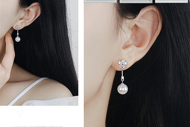 Tassel flower earrings, internet famous Korean style, mid length, creative design, flower ear accessories, foreign trade source-1