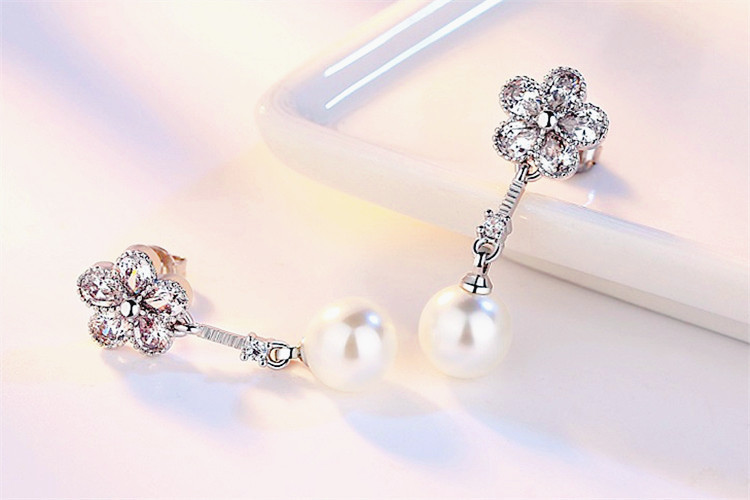 Tassel flower earrings, internet famous Korean style, mid length, creative design, flower ear accessories, foreign trade source-1