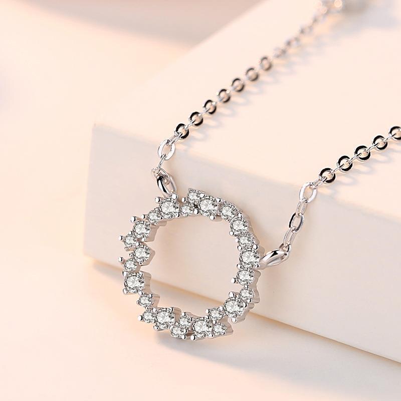 Zircon inlaid circle necklace Korean version internet celebrity blue sea lady temperament fashionable personality necklace e-commerce source-1