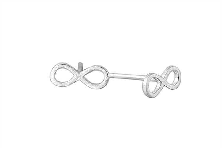 Compact digital earrings INS European and American internet celebrity student sweet 925 silver brushed 8-shaped earrings e-commerce source-2