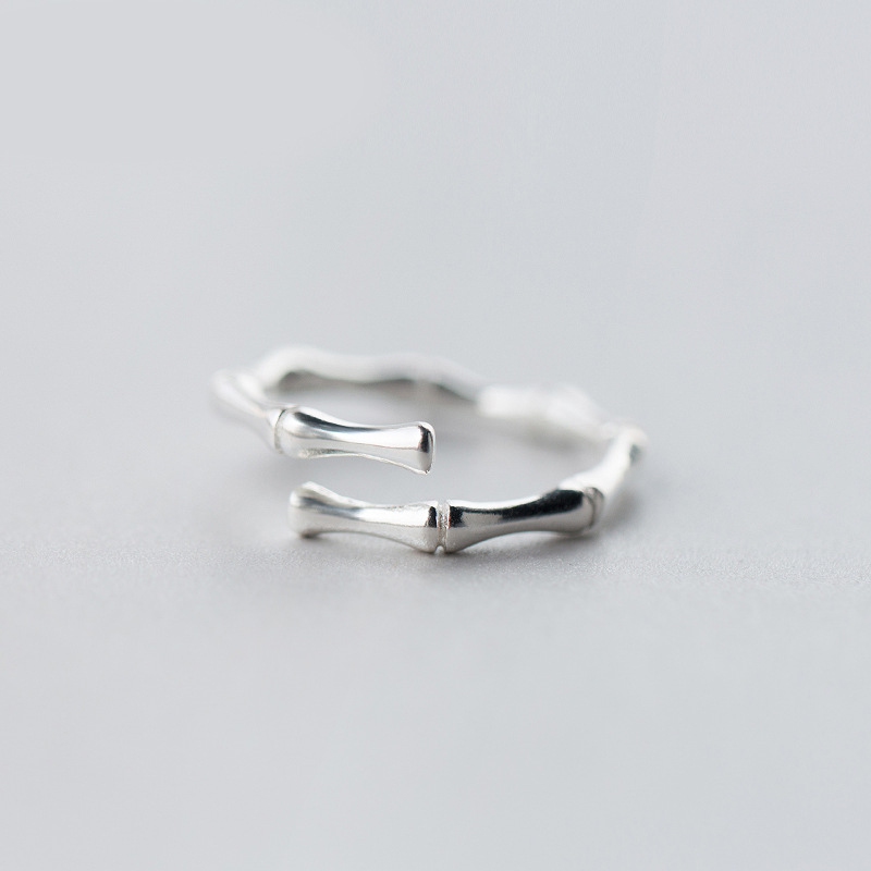 Bamboo Finger Ring INS Simple and Personalized Trendy Street Photography Silver Plated Forest Creative Plant Shaped Ring Wholesale-1 Bamboo Finger Ring INS Simple and Personalized Trendy Street Photography Silver Plated Forest Creative Plant Shaped Ring Wholesale-1