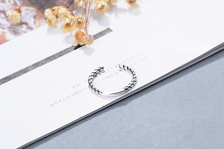 Vintage Smooth Thread Ring, Han Dongmen Gate, Internet celebrity Instagram, Personalized Fine Line Pattern Open Ring Wholesale Supply-2