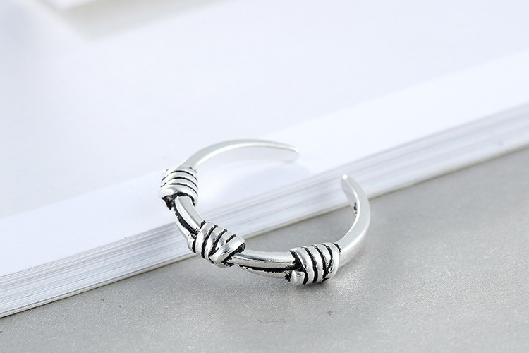 Pig Nose Ring Ins Tidy Japanese and Korean Vintage Old style Individuality Cool Wind Fried Dough Twists Rope Knot Ring Foreign Trade Source-1