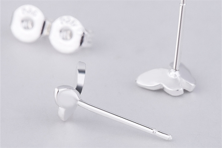 Fresh butterfly earrings INS student mini temperament sweet and simple personality brushed silver plated butterfly earrings wholesale-1 Fresh butterfly earrings INS student mini temperament sweet and simple personality brushed silver plated butterfly earrings wholesale-1