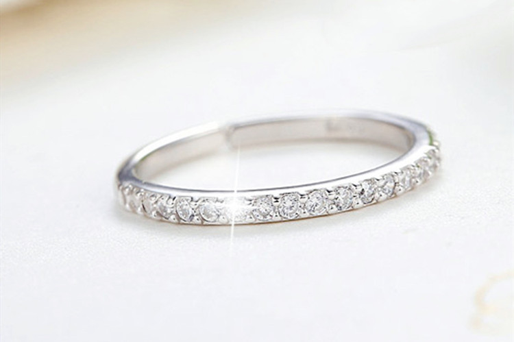 Personalized temperament, single row diamond ring, Korean version, trendy and fashionable temperament, compact and set with zircon, open ring, source wholesale-1
