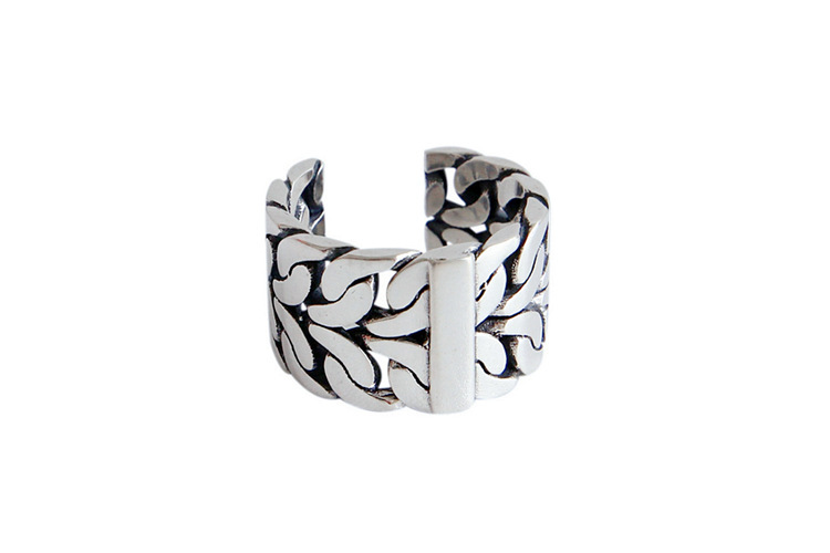 Creative chain ring, trendy personality, wide face, European and American INS design, men\'s woven index finger ring, source wholesale-1 Creative chain ring, trendy personality, wide face, European and American INS design, men\'s woven index finger ring, source wholesale-1