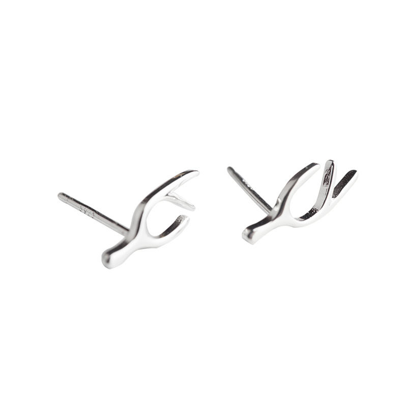 Forest style deer antler earrings INS Korean personalized art student sweet and versatile small earrings Christmas gift wholesale-1