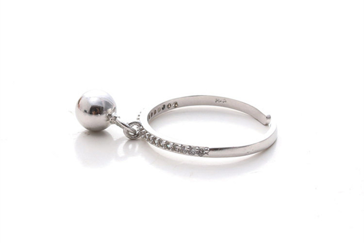 Set with zircon tassel ring, Korean fashion, personalized design, creative and dynamic small round bead ring, wholesale supply-1