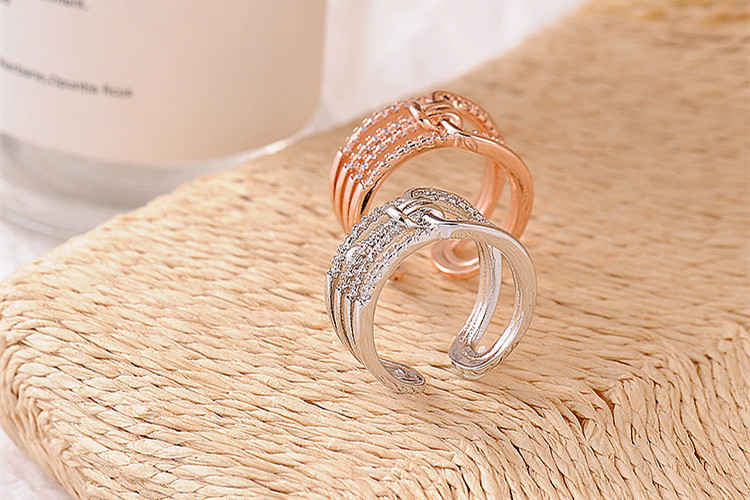Knot set zircon ring, European and American temperament, internet celebrity, personality, fashion, design, open index finger joint ring, source of goods-1 Knot set zircon ring, European and American temperament, internet celebrity, personality, fashion, design, open index finger joint ring, source of goods-1
