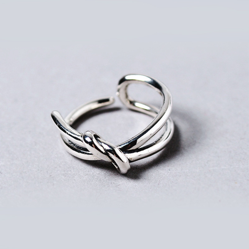 Atmospheric knotted ring, European and American personality, internet celebrity design, double-layer knotted ring, cross-border e-commerce source-1