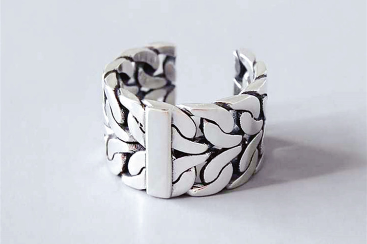 Creative chain ring, trendy personality, wide face, European and American INS design, men\'s woven index finger ring, source wholesale-1 Creative chain ring, trendy personality, wide face, European and American INS design, men\'s woven index finger ring, source wholesale-1