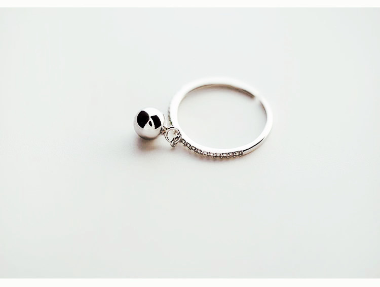 Set with zircon tassel ring, Korean fashion, personalized design, creative and dynamic small round bead ring, wholesale supply-1