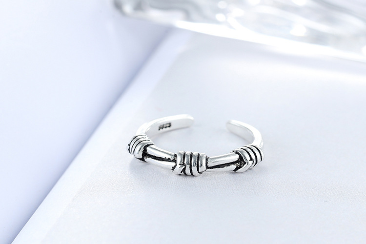 Pig Nose Ring Ins Tidy Japanese and Korean Vintage Old style Individuality Cool Wind Fried Dough Twists Rope Knot Ring Foreign Trade Source-1