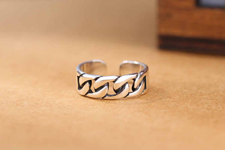 Weaving index finger, ring, internet celebrity, trendy person, bouncing, cool style, personality, INS, open two sides, smooth chain, ring wholesale-1