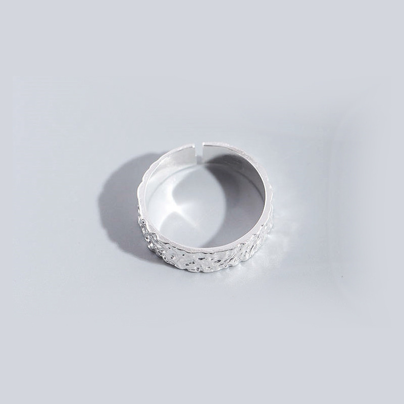 Tree Pattern Open Ring, Japanese and Korean Design Sensation, Trendy People, Internet Popular Students, Plain Silver Geometric Pattern Index Finger Ring E-commerce Supply-3