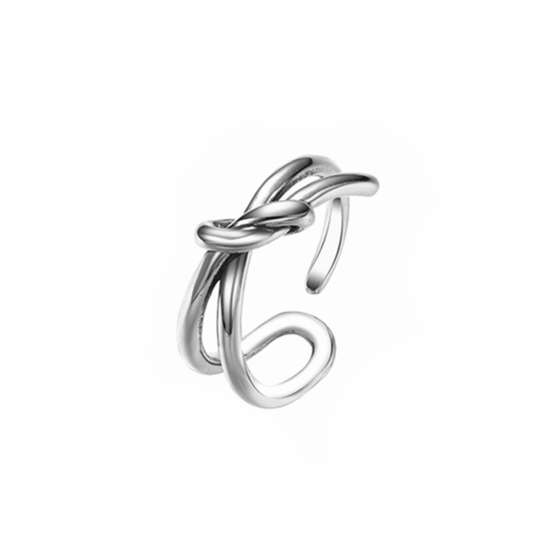 Atmospheric knotted ring, European and American personality, internet celebrity design, double-layer knotted ring, cross-border e-commerce source-1