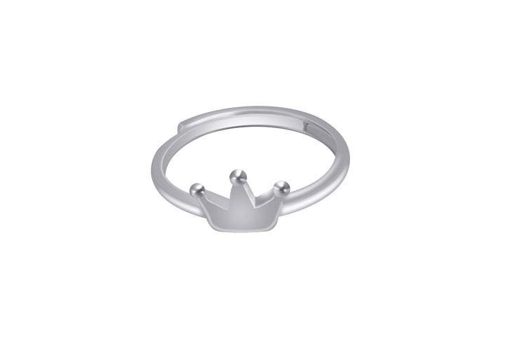 Smooth Crown Ring INS Female Personality Temperament Student Small Fresh Simple Crown Open Ring E-commerce Source-1