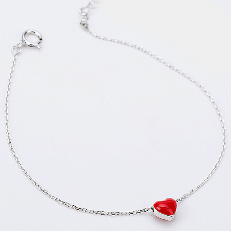 Minimalist and Creative Love Foot Chain Korean Edition Fashion Red Love Sweet Dropped Gum Peach Heart Foot Chain Jewelry Source-1