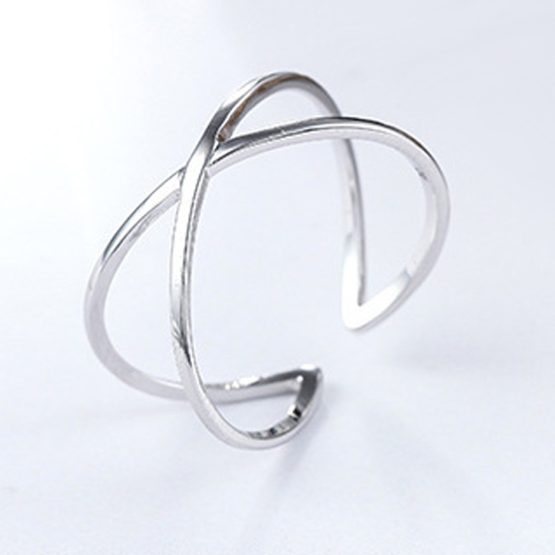 Cross line ring ins trendy new cool wind internet celebrity personality minimalist geometric opening adjustable hand jewelry source-2 Cross line ring ins trendy new cool wind internet celebrity personality minimalist geometric opening adjustable hand jewelry source-2