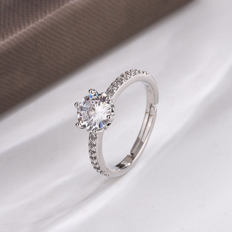 Zircon inlaid geometric ring ins, Japanese and Korean fashion temperament, personalized design sense, full diamond ring gift source wholesale-1