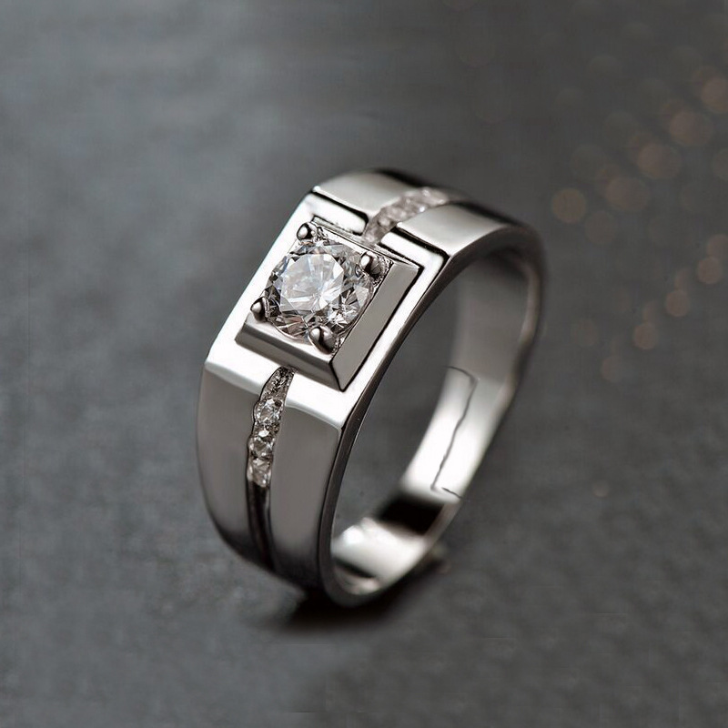 Domineering men\'s wide face ring trendy ins with adjustable opening and geometric design, full diamond row diamond ring source wholesale-1 Domineering men\'s wide face ring trendy ins with adjustable opening and geometric design, full diamond row diamond ring source wholesale-1