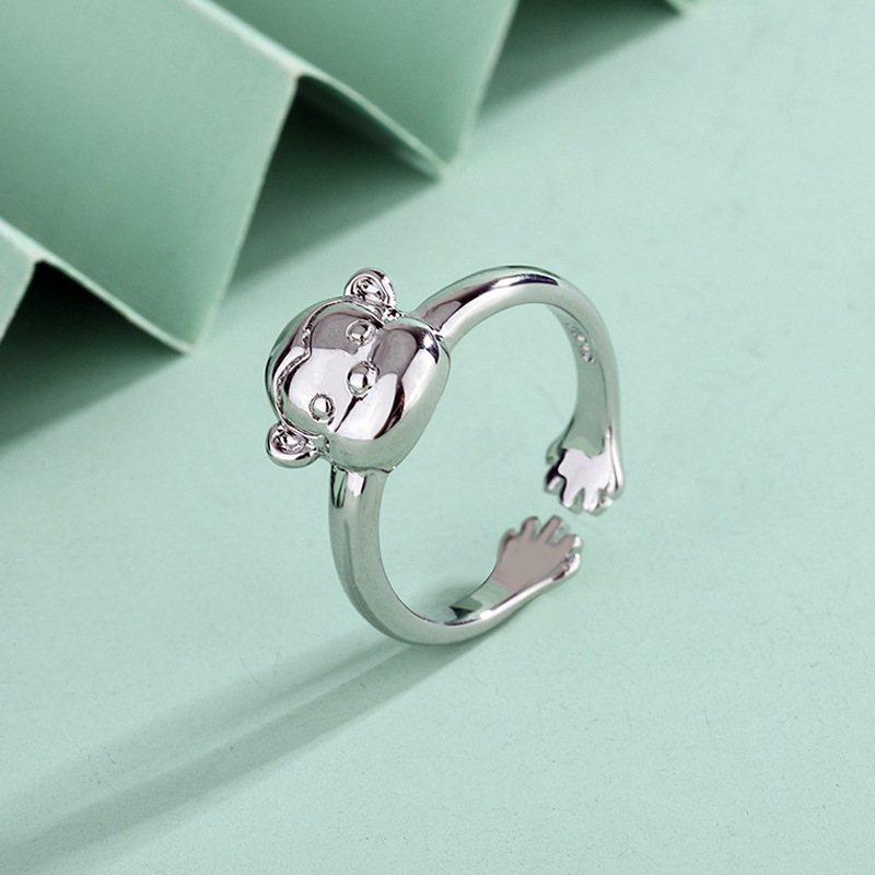 Creative and Personalized Monkey Ring Instagram Women\'s Network Red Tide Korean Version Cute Zodiac Animal Monkey Ring E-commerce Supply-3