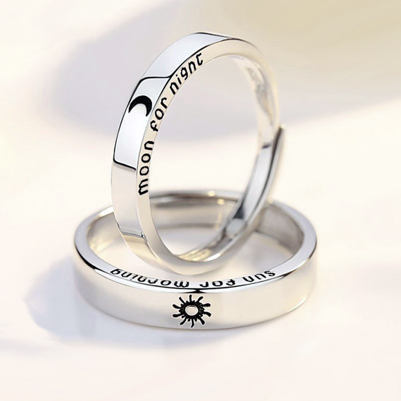 Sun Moon Couple Ring Korean Version Personality Temperament Long Distance Love inseparable Sun Moon Star Couple Ring Wholesale-2