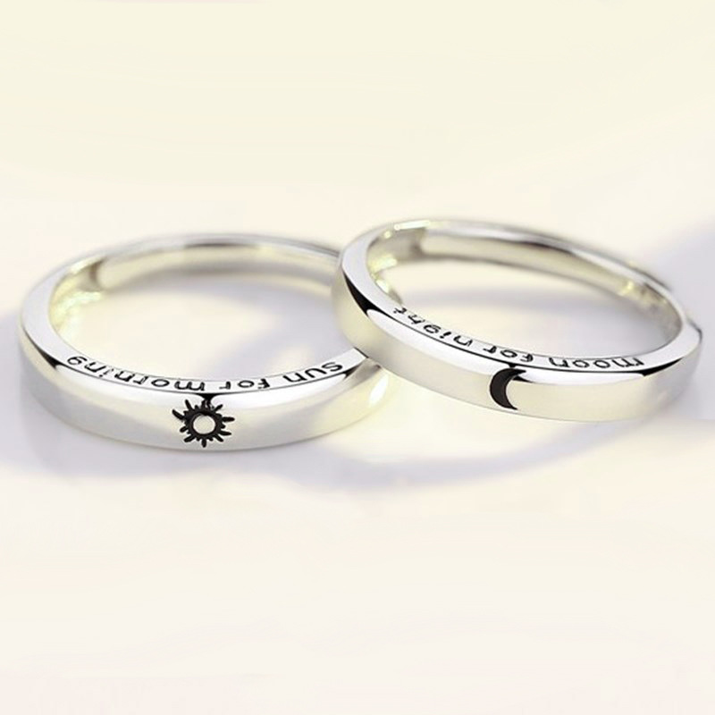 Sun Moon Couple Ring Korean Version Personality Temperament Long Distance Love inseparable Sun Moon Star Couple Ring Wholesale-1